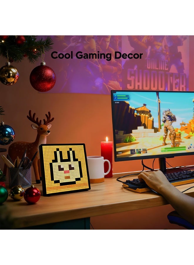 KISSUN LED Pixel Display, 32x32 Programmable Pixel Art Display with APP Control for Kids Boys Girls, Creative Animations,Fun Text and Digital Clock, Gaming Accessories for Desk/Wall Room Decor - Image 2